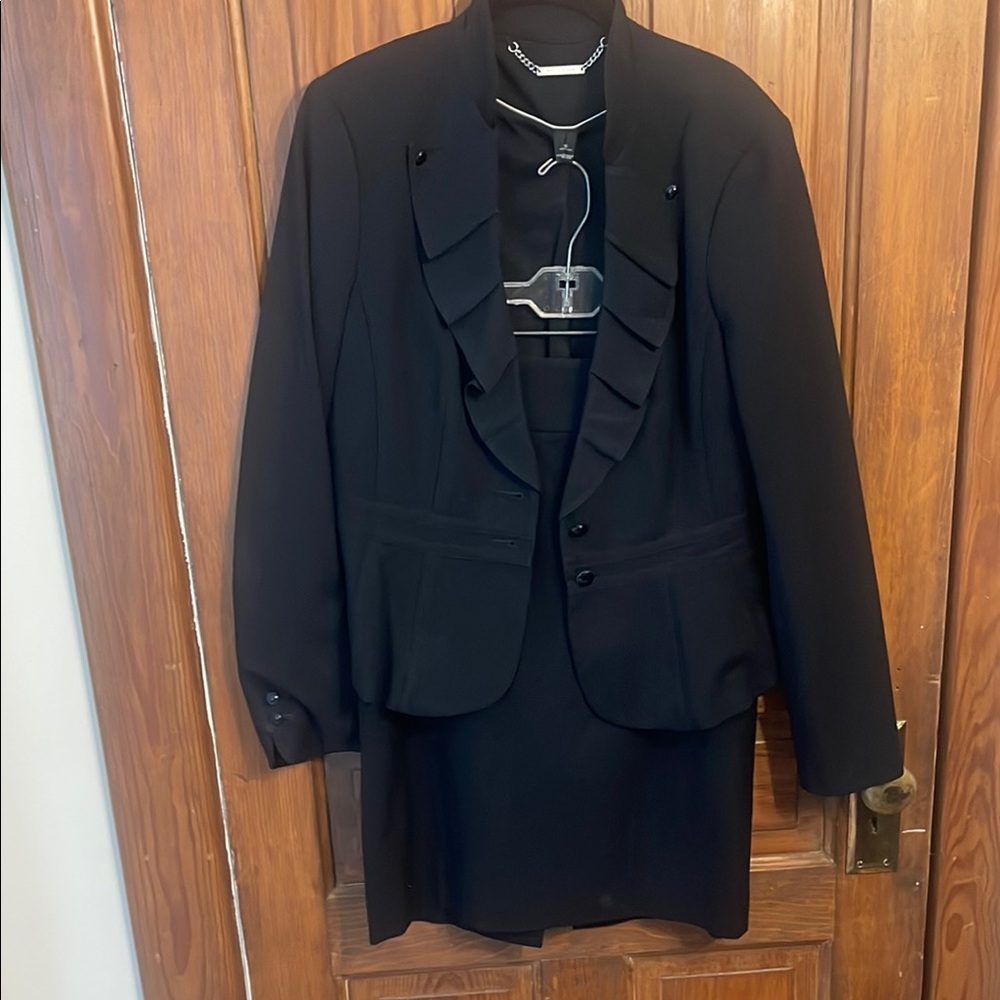 White House Black Market Black Classic Suit Jacket & Skirt Set.